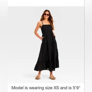 Universal Thread Lace Maxi A-Line Dress Black